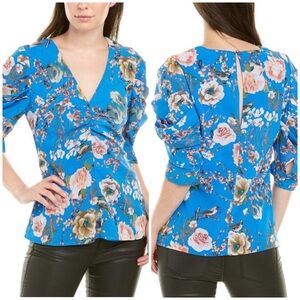 NWT Walter Baker Niesha Top Blue Floral Medium